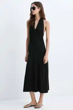 Wehkamp Mango midi halterjurk - zwart aanbieding