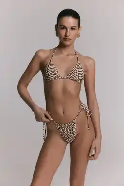 Wehkamp Refined Department brazilian strik bikinibroekje met dierenprint - bruin aanbieding