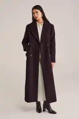 Wehkamp WE STUDIO wollen manteljas aubergine aanbieding