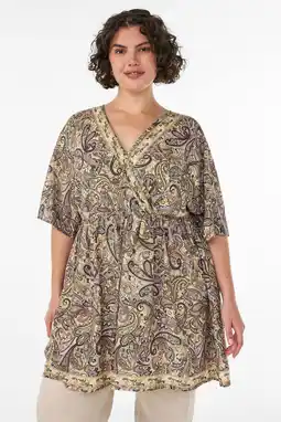 Wehkamp Zizzi viscose tuniek Plus Size met paisley - meerkleurig aanbieding