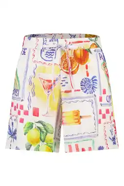 Wehkamp MS Mode straight leg casual short Plus Size met print - meerkleurig aanbieding