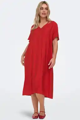 Wehkamp ONLY CARMAKOMA mini jurk rood aanbieding