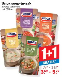 Coop Unox soep-in-zak aanbieding