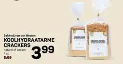 Ekoplaza Bakkerij van der Westen koolhydraatarme crackers aanbieding
