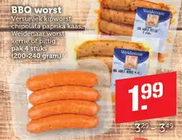 Coop Weidenaar BBQ worst aanbieding
