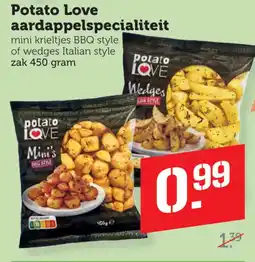 Coop potato love mini krieltjes bbq style of wedges italian style aanbieding