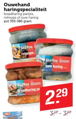 Coop Ouwehand braadharings partjes, rolmops of zure haring aanbieding