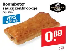 Coop Hendrickx de Bakker roomboter saucijzenbroodje aanbieding