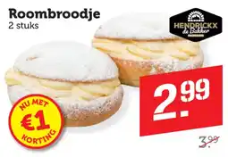 Coop Hendrickx de Bakker roombroodje aanbieding