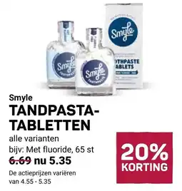 Ekoplaza Smyle tandpasta-tabletten aanbieding