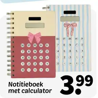 Wibra Notitieboek met calculator aanbieding