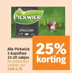 Albert Heijn Alle Pickwick 1-kopsthee aanbieding