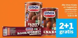 Albert Heijn Alle Unox Knaks en magnetron rookworsten aanbieding
