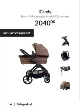 Babypark Icandy peach 7 kinderwagen bundel aanbieding