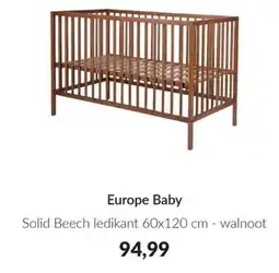 Babypark Europe Baby Solid Beech ledikant 60x120 cm - walnoot aanbieding
