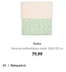 Babypark Koeka Meadow ledikantdeken teddy aanbieding