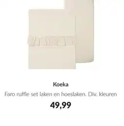 Babypark Koeka Faro ruffle set laken en hoeslaken aanbieding
