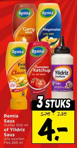 Vomar Voordeelmarkt Alle Remia Saus of Yildriz Saus aanbieding