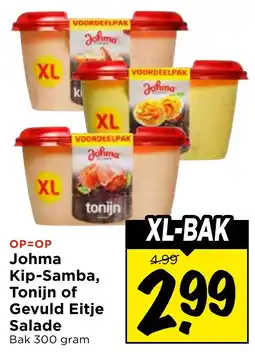 Vomar Voordeelmarkt Johma Kip-Samba, Tonijn of Gevuld Eitje Salade aanbieding