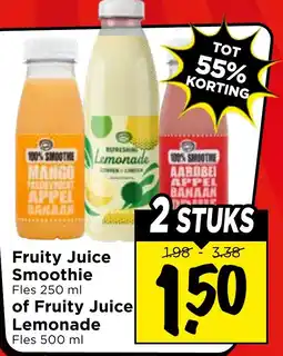 Vomar Voordeelmarkt Fruity Juice Smoothie of Fruity Juice Lemonade aanbieding