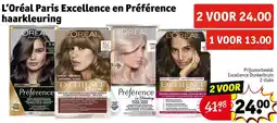 Kruidvat L'Oréal Paris Excellence en Préférence haarkleuring aanbieding