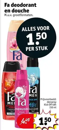 Kruidvat Fa deodorant en douche aanbieding