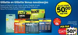 Kruidvat Gillette en Gillette Venus navulmesjes aanbieding