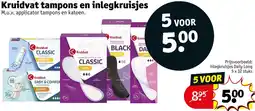 Kruidvat Kruidvat tampons en inlegkruisjes aanbieding