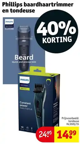 Kruidvat Phillips baardhaartrimmer en tondeuse aanbieding