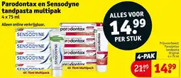 Kruidvat Parodontax en Sensodyne tandpasta multipak aanbieding