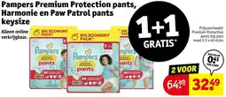 Kruidvat Pampers Premium Protection pants, Harmonie en Paw Patrol pants keysize aanbieding