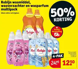 Kruidvat Robijn wasmiddel, wasverzachter en wasparfum multipack aanbieding