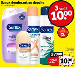 Kruidvat Sanex deodorant en douche aanbieding