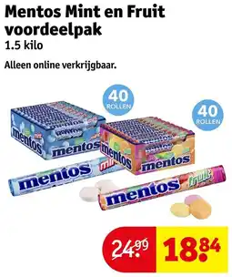 Kruidvat Mentos Mint en Fruit voordeelpak aanbieding