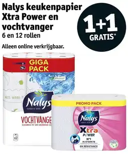 Kruidvat Nalys keukenpapier Xtra Power en vochtvanger aanbieding
