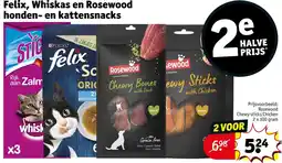Kruidvat Felix, Whiskas en Rosewood honden en kattensnacks aanbieding