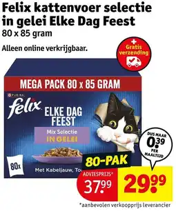 Kruidvat Felix kattenvoer selectie in gelei Elke Dag Feest aanbieding