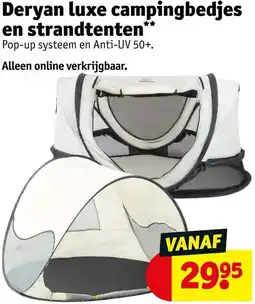 Kruidvat Deryan luxe campingbedjes en strandtenten aanbieding