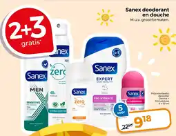 Trekpleister Sanex deodorant en douche aanbieding