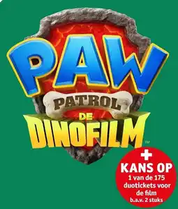 Kruidvat Paw patrol dinofilm aanbieding