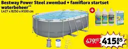 Kruidvat Bestway Power Steel zwembad + famiflora startset waterbeheer aanbieding