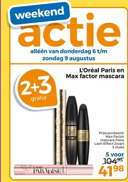Trekpleister L'oréal paris en max factor mascara aanbieding