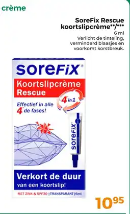 Trekpleister Sorefix rescue koortslipcrème aanbieding
