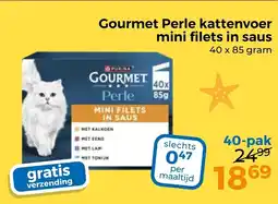 Trekpleister Gourmet perle kattenvoer mini filets in saus aanbieding