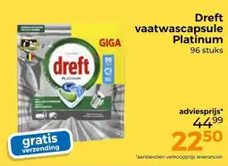 Trekpleister Dreft vaatwascapsule Platinum aanbieding