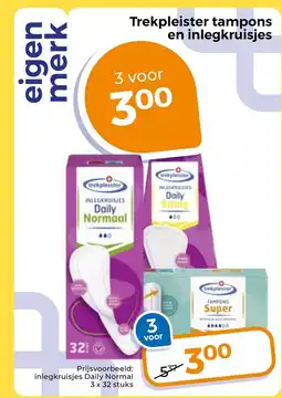 Trekpleister Trekpleister tampons en inlegkruisjes aanbieding