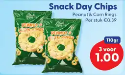 Die Grenze Snack day chips peanut & corn rings aanbieding