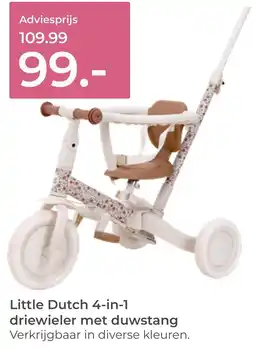 Prenatal Little dutch 4 in 1 driewieler met duwstang aanbieding