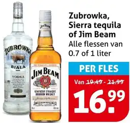 Hoogvliet Zubrowka, Sierra tequila of Jim Beam aanbieding