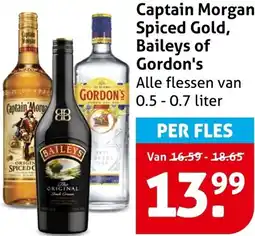 Hoogvliet Captain Morgan Spiced Gold, Baileys of Gordon's aanbieding